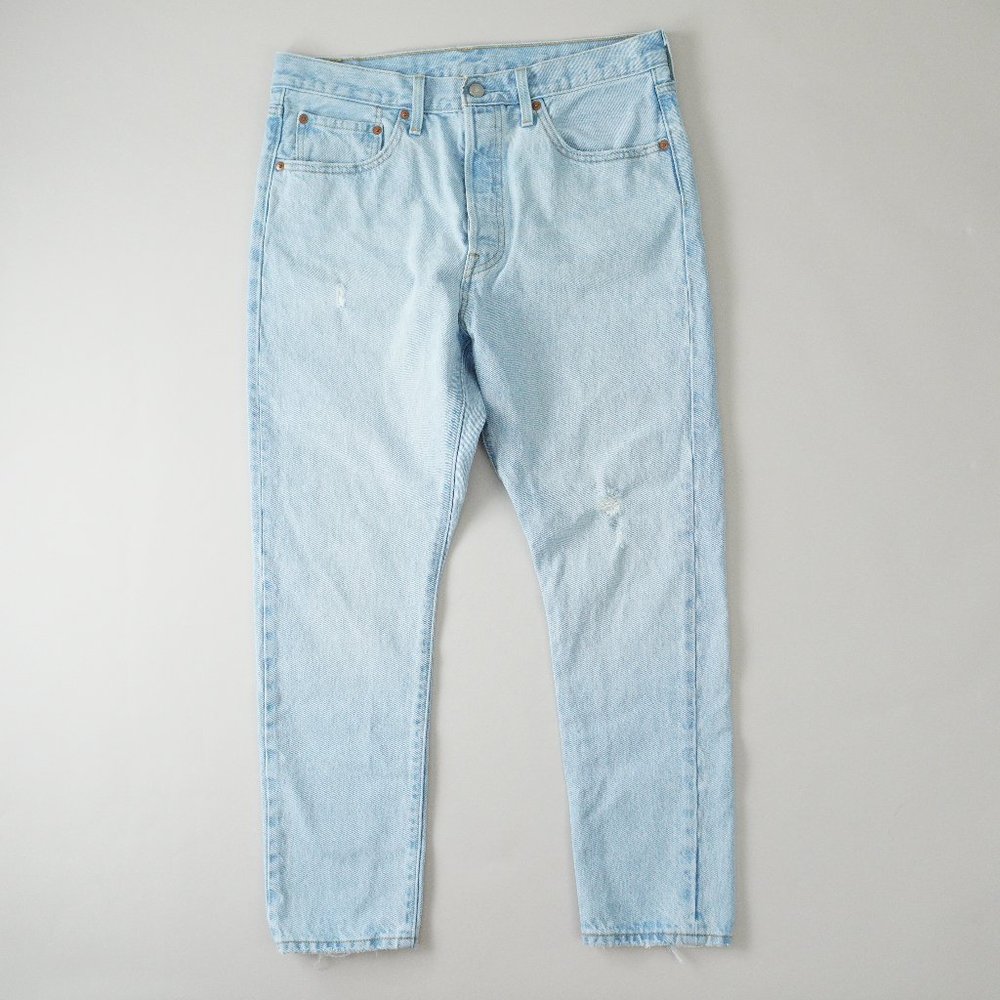 Levis 501 Skinny Fit Button Fly Jeans High Rise Light Wash Womens Size 31x28